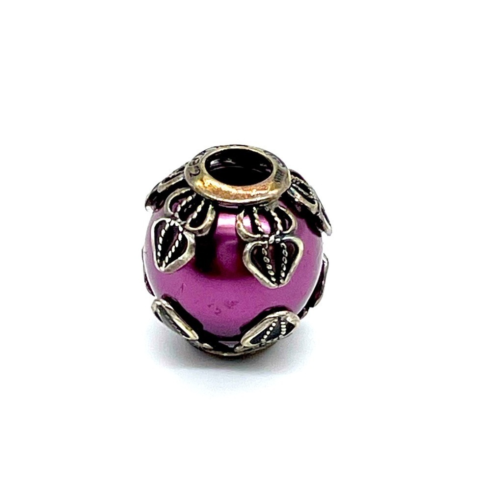 925 Sterling TEDORA Modular Bracelets Purple Filigree Resin